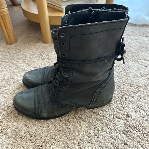 Steve Madden Women's Black Combat Boots - Picture 3 of 5